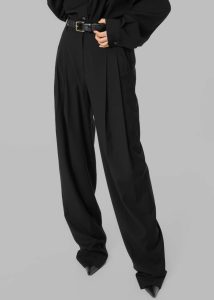 Women Gelso Pleated Trousers - Black Bottoms The Frankie Shop Black - Image 3