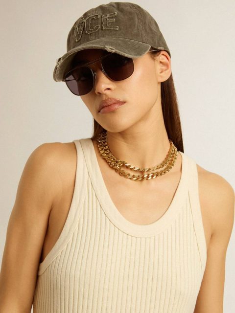 Women Golden Goose Antique Gold-Colored Braided Chain Necklace With Star-Shaped Clasp Antique Gold Jewelry - Image 3