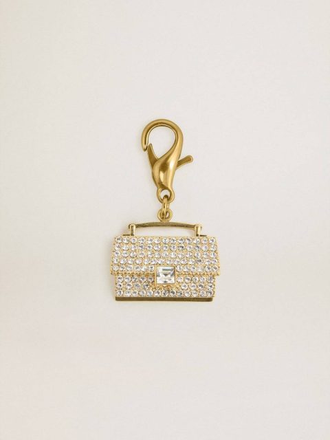 Women Golden Goose Bag Accessories Purse-Shaped Charm In Gold-Colored Brass With Crystals Gold
