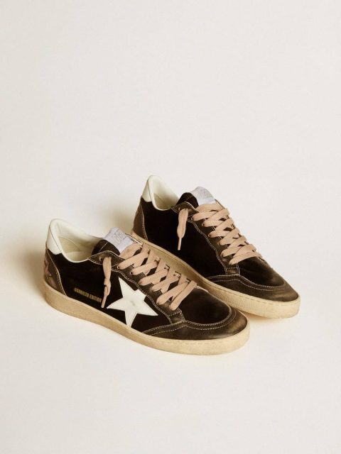 Women Golden Goose Ball Star Ball Star Ltd In Black Velvet With White Leather Star And Heel Tab - Image 2