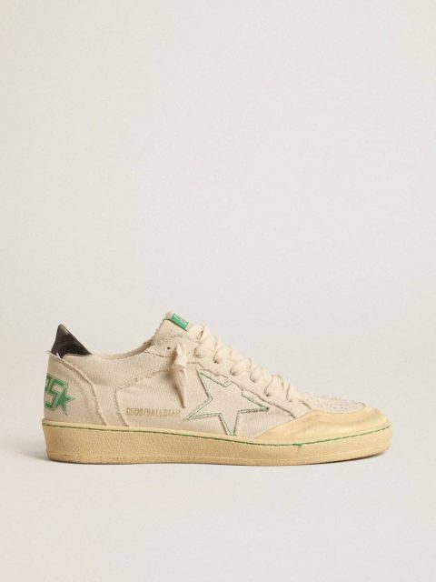 Women Golden Goose Ball Star Ltd With Vanilla Canvas Star And Leather Heel Tab Ball Star
