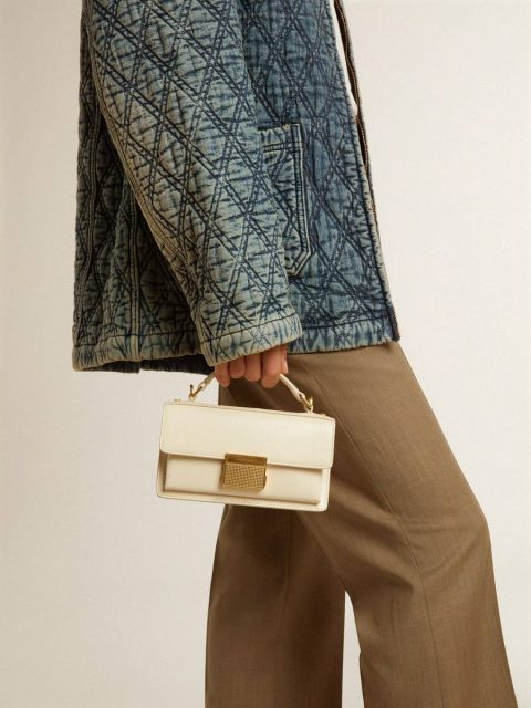 Women Golden Goose Butter Crossbody Bags Small Venezia Bag In Butter-Colored Boarded Leather With Gold Details - Image 3
