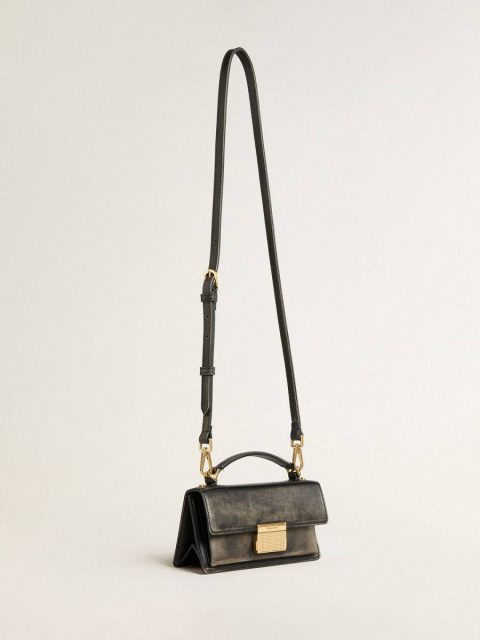 Women Golden Goose Crossbody Bags Small Venezia Bag In Black Distressed Leather With Gold Details Distressed Black - Image 2