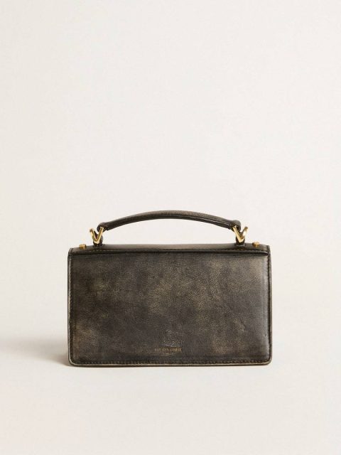 Women Golden Goose Crossbody Bags Small Venezia Bag In Black Distressed Leather With Gold Details Distressed Black - Image 3