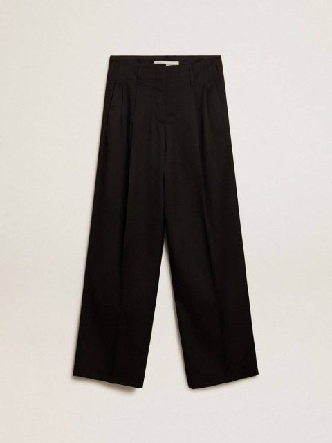 Women Golden Goose Jeans & Pants Black Women’s Black Wool Gabardine Pants