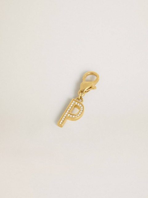 Women Golden Goose Letter P Charm In Gold-Colored Brass With Crystals Bag Accessories Gold - Image 2