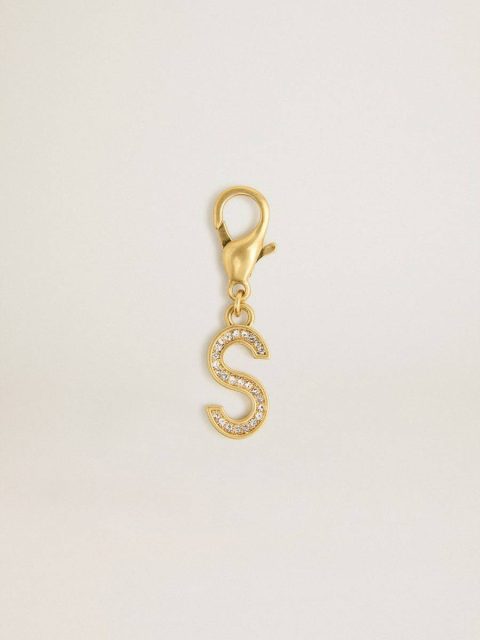Women Golden Goose Letter S Charm In Gold-Colored Brass With Crystals Bag Accessories Gold