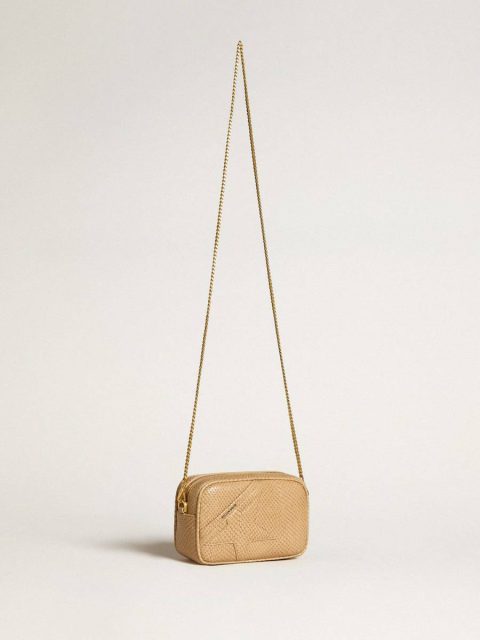 Women Golden Goose Mini Bags Mini Star Bag In Beige Snake-Print Leather Beige - Image 3
