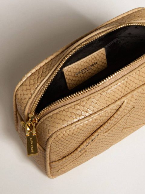 Women Golden Goose Mini Bags Mini Star Bag In Beige Snake-Print Leather Beige - Image 5