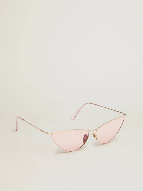 Women Golden Goose Sunframe Cat-Eye Style With Pink Frame And Lenses Rose Gold Sunglasses