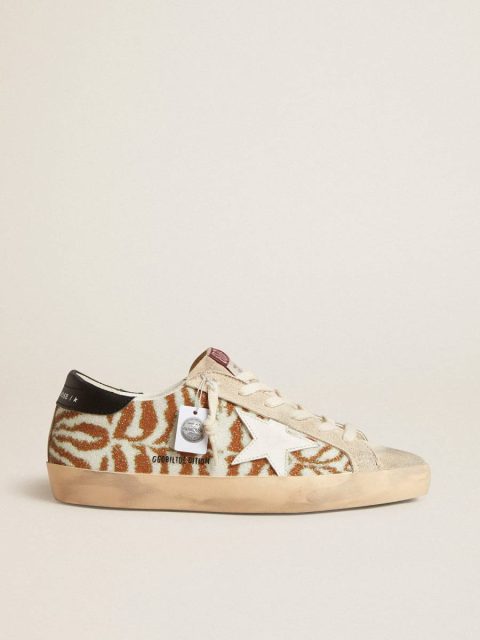 Women Golden Goose Super-Star Ltd In Zebra-Effect Swarovski With A White Leather Star Super-Star