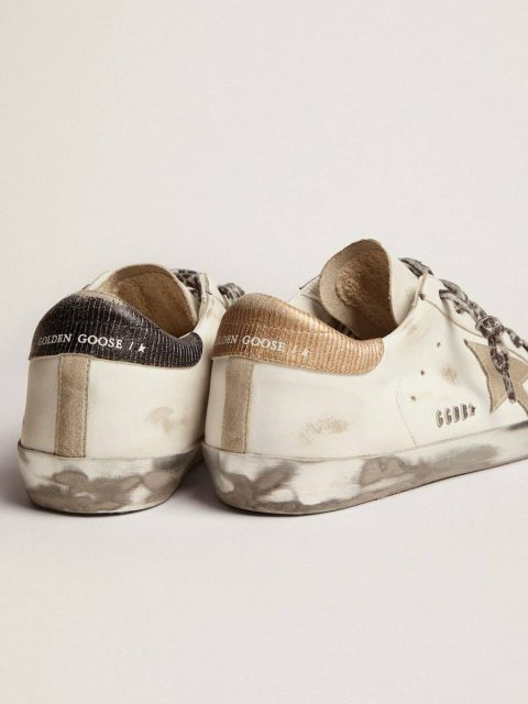 Women Golden Goose Super-Star White Women's Super-Star In White Leather With Gray Suede Star - Image 5