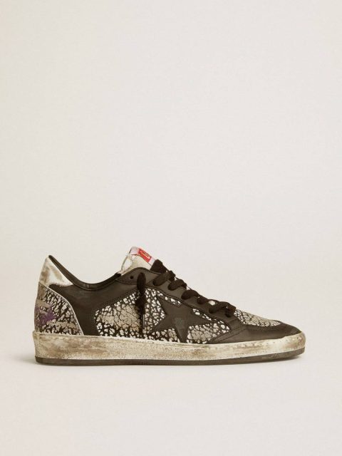 Women Golden Goose Women's Ball Star In Elephant-Print Leather With Black Leather Star Ball Star