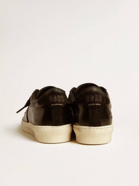 Women Golden Goose Women's Matchstar In Black Leather With Black Suede Heel Tab Black Ggdb Classics - Image 4