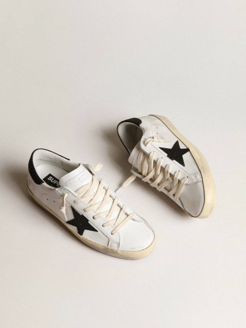 Women Golden Goose Women’s Super-Star With A Black Swarovski Crystal Star And Heel Tab White Super-Star - Image 2