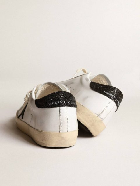 Women Golden Goose Women’s Super-Star With A Black Swarovski Crystal Star And Heel Tab White Super-Star - Image 5