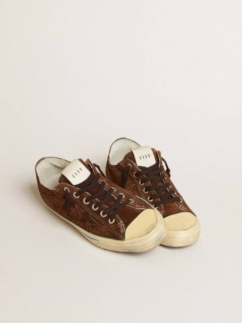 Women Golden Goose Women's V-Star Ltd In Suede With Brown Star V-Star - Image 2