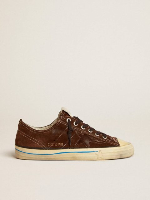 Women Golden Goose Women's V-Star Ltd In Suede With Brown Star V-Star