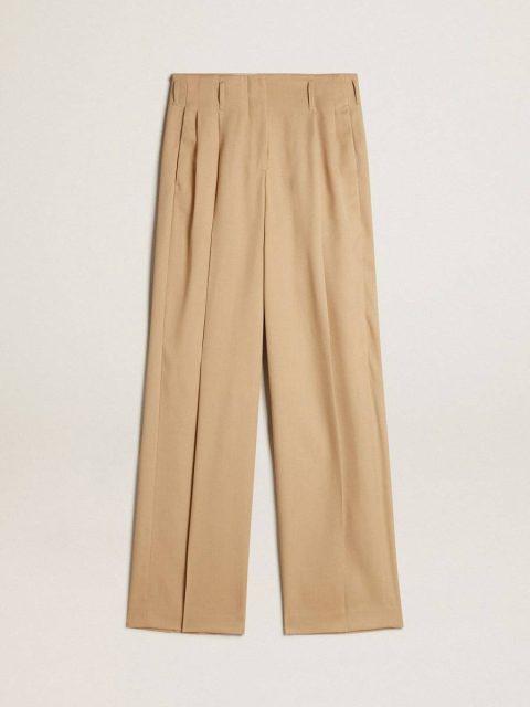 Women Golden Goose Women’s Wool Gabardine Pants In Sand Sand Jeans & Pants