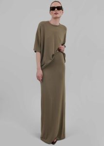 Women Green Ella Maxi Skirt - Khaki Brown The Frankie Shop Bottoms - Image 2