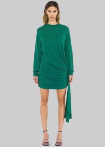 Women Green The Frankie Shop Christopher Esber Side Cowl Drape Extension Dress - Evergreen 8Au/4Us|10Au/6Us|12Au/8Us - Image 3