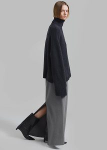 Women Grey Rhea Trapeze Turtleneck - Charcoal Knitwear The Frankie Shop