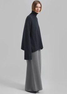 Women Grey Rhea Trapeze Turtleneck - Charcoal Knitwear The Frankie Shop - Image 3