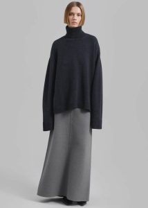 Women Grey Rhea Trapeze Turtleneck - Charcoal Knitwear The Frankie Shop - Image 4