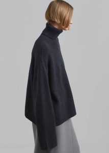 Women Grey Rhea Trapeze Turtleneck - Charcoal Knitwear The Frankie Shop - Image 5