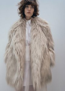 Women Grey The Frankie Shop Outerwear Liza Short Faux Fur Coat - Grey - Image 3