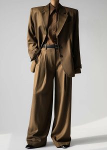 Women Halser Pintuck Trousers - Brown Bottoms Brown The Frankie Shop - Image 2