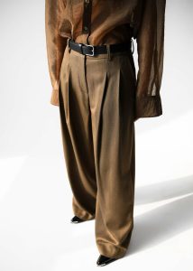 Women Halser Pintuck Trousers - Brown Bottoms Brown The Frankie Shop
