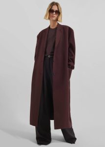 Women Hampton Long Coat - Burgundy Red Outerwear The Frankie Shop - Image 2