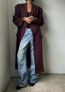 Women Hampton Long Coat - Burgundy Red Outerwear The Frankie Shop - Image 5