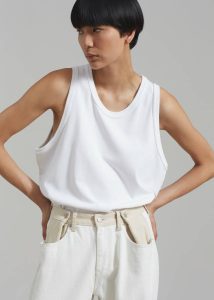 Women Hayla Contrast Denim Pants - Off White/Beige White The Frankie Shop Bottoms - Image 4