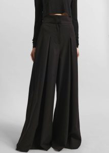 Women Hemer Pleated Wide Leg Trousers - Black The Frankie Shop Black Bottoms - Image 2