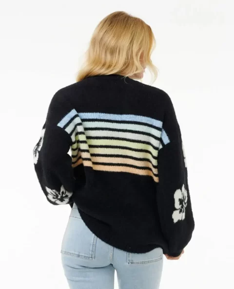 Women High Tide Hibiscus Stripe Crew Sweaters Rip Curl - Image 3