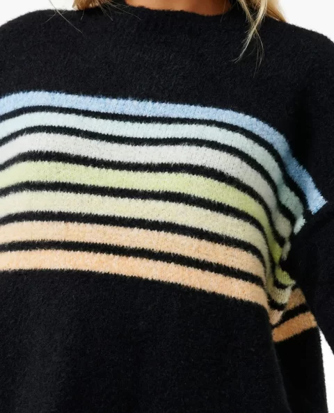 Women High Tide Hibiscus Stripe Crew Sweaters Rip Curl - Image 5