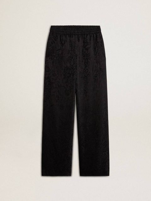 Women Jeans & Pants Golden Goose Women's Black Joggers With A Tone-On-Tone Toile De Jouy Print Black