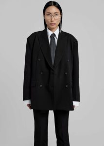 Women Kelsey Double Breasted Blazer - Black Black The Frankie Shop Outerwear - Image 2
