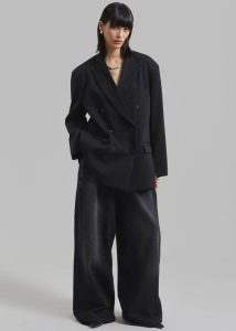Women Kelsey Double Breasted Blazer - Black Black The Frankie Shop Outerwear