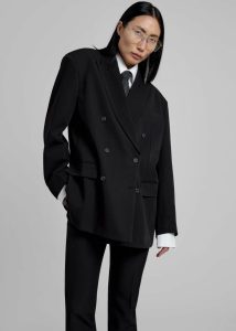 Women Kelsey Double Breasted Blazer - Black Black The Frankie Shop Outerwear - Image 3