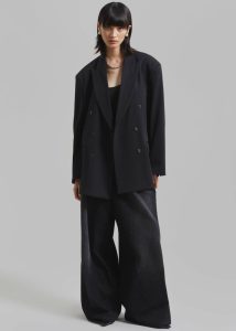 Women Kelsey Double Breasted Blazer - Black Black The Frankie Shop Outerwear - Image 4