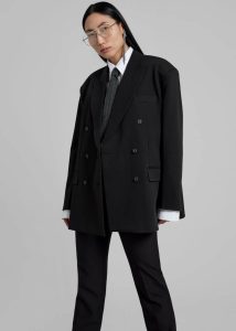 Women Kelsey Double Breasted Blazer - Black Black The Frankie Shop Outerwear - Image 5