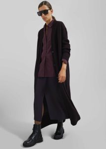 Women Knitwear Purple The Frankie Shop Emi Long Knit Cardigan - Dark Plum