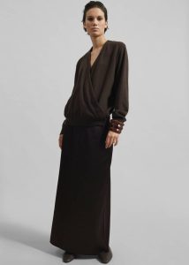 Women Knitwear The Frankie Shop Brown Albi Wrap Cardigan - Brown - Image 2