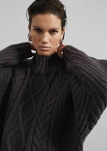 Women Knitwear The Frankie Shop Grey Wallonia Braided Sweater - Charcoal - Image 2
