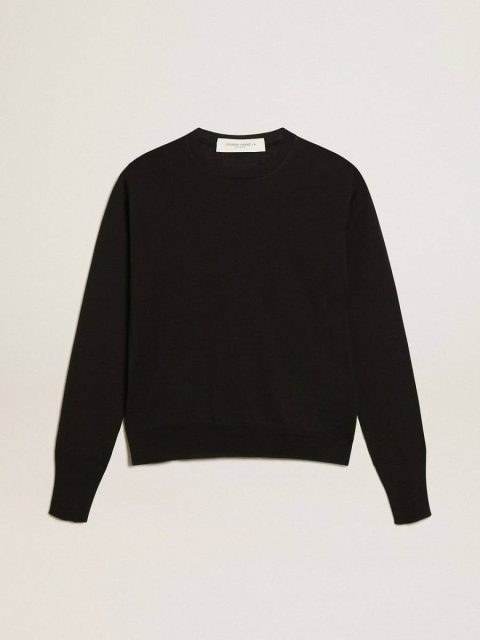 Women Knitwear Women's Round-Neck Sweater In Black Wool Golden Goose Black