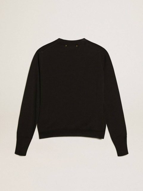 Women Knitwear Women's Round-Neck Sweater In Black Wool Golden Goose Black - Image 5
