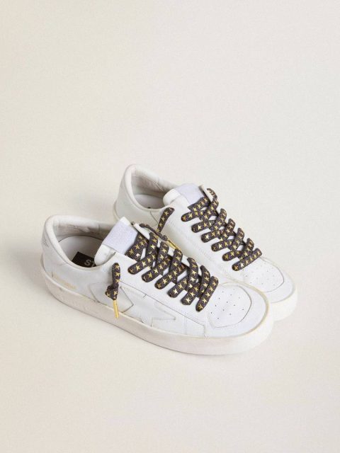 Women Laces Golden Goose Dark Gray Dark Gray Lurex Laces With Contrasting Gold Stars - Image 3